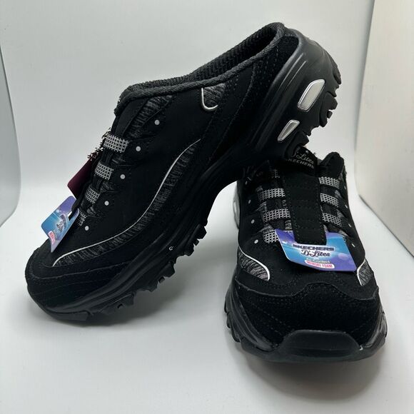 Skechers Sport Women's D'Lites Slip-On Mule Sneaker 8 BLACK - Picture 7 of 7